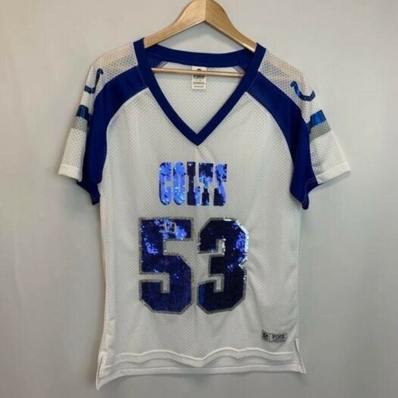 Victorias Secret Jersey Women Large Sequin 1953 Blue Indianapolis Colts Retro - Picture 1 of 8